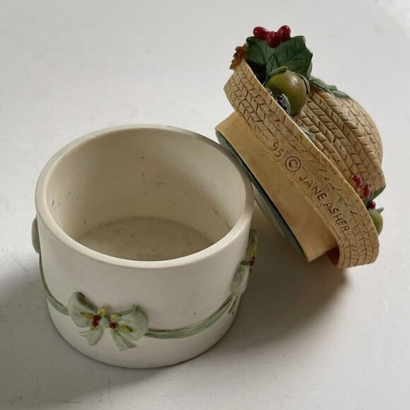 Vintage Willow Hall Fruit Hand Painted Trinket Hat Box Jane Asher 1995 Decor - Picture 9 of 9